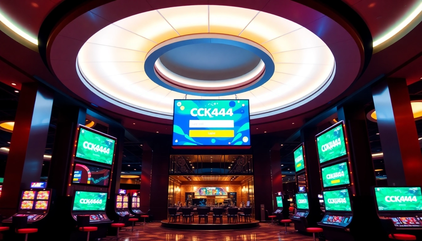 Secure ck4444 login screen on a sleek device with vibrant casino backdrop, inviting users to access premier online gaming