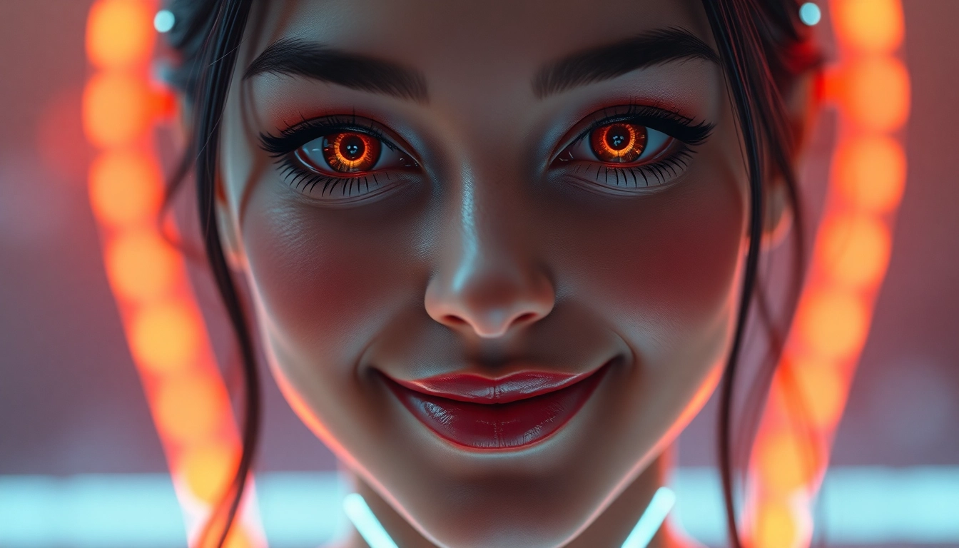 AI girlfriend engaging in a flirty, unfiltered chat with a realistic digital avatar, highlighting intimacy and personalization.