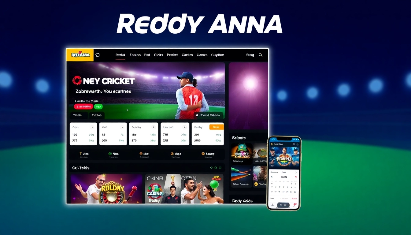 Reddy Anna betting platform showcasing live cricket and casino games for Indian users, vibrant and user-friendly interface.